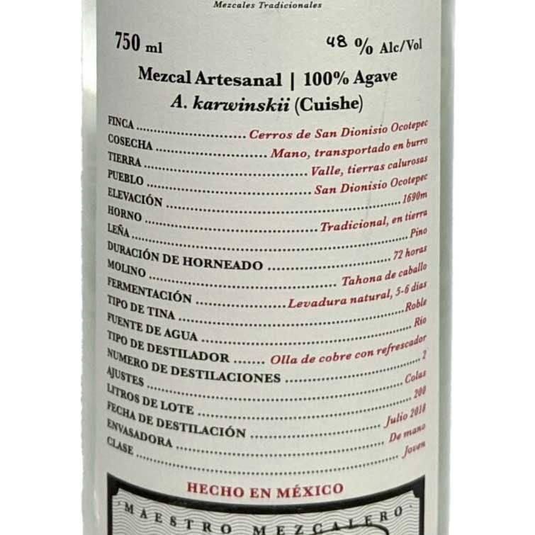 Cuentacuentos Cuishe Mezcal Serafin Gracia Geronimo (750ml / 48%) - TopShelfTequila.com.au