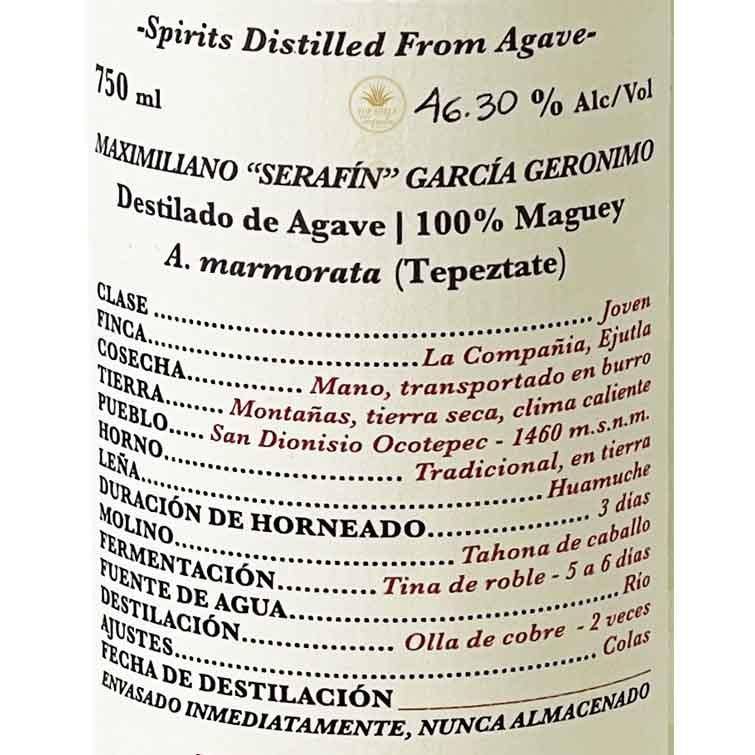 Cuentacuentos Tepeztate Mezcal Serafin Gracia Geronimo Label